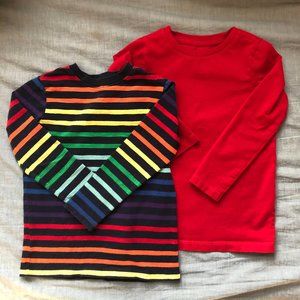 2 Primary long sleeve slim tees size 4T-5T